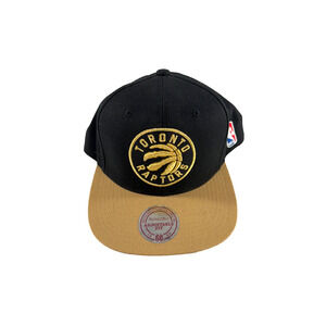 Mitchell & Ness Toronto Raptors Snapback Hat Black/Gold NBA Cap Adjustable New